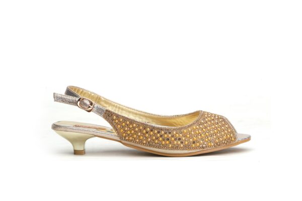 Golden colour shoes deals for ladies